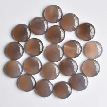 2020 moda Natural de qualidade superior cinza ônix rodada cabochão de 20mm grânulos de pedra 20pcs/lote de Atacado frete grátis