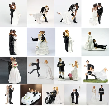 2021 Bolo Toppers Bonecas Noiva e do Noivo Figuras Engraçadas de Casamento Bolo Toppers Stand Topper Decoração de Suprimentos Casar Figurine