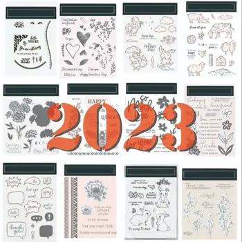 2022-2023 Nova Floral fram ealbum Claro Selos e Conjuntos de Corte de Metal Morre de Scrapbooking Para Cartão de Decisões da área de Armazenamento Morre