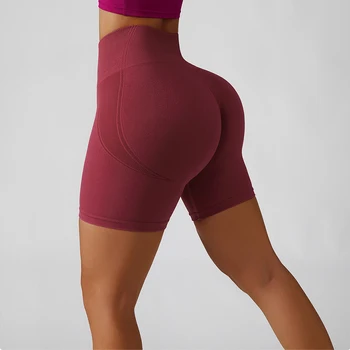 2022 Calções Desportivos Yoga Curto Mulher Perfeita Adequação Calças De Cintura Alta Ginásio Scanties De Roupas Esportivas Femininas Treino Execução Breechcloth
