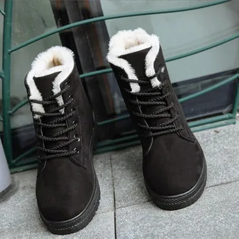 2022 NOVAS Mulheres Botas de Inverno Ankle Boots para o Inverno das Mulheres, os Sapatos Femininos Botas de Neve Botas Mujer Quente Luxuoso Sapatos de Mulher Plus Size 44