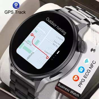 2022 Novo NFC Assistir Homens de Chamada Bluetooth Sport Track GPS Smartwatch Mulheres frequência Cardíaca ECG PPG Smartwatch Para Android ios