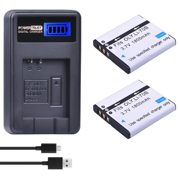 2Pcs da bateria LI-70B Li-70B Li 70B Baterias e LCD USB Carregador para Olympus VG110 VG120 VG-160 X-940 D-715 FE-4020 FE-4040 VG-140 VR-130