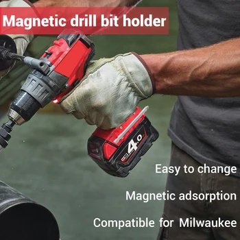 2pcs de Bits Magnético Titular Para Milwaukee Broca Titular Elétrico da Liga Magnética Anel de chave de Fenda que Bit Anti-Corrosão Forte Magne