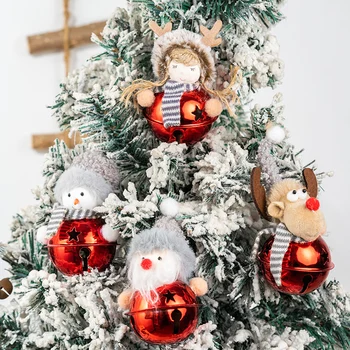 2pcs Feliz Natal do Boneco de neve, Sinos Pingentes Decorações de 2021 para a Casa de Árvore de Natal Enfeites de Pendurar Ano Novo Decoração 2022 Garoto Presentes