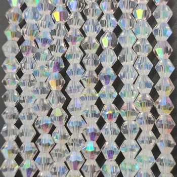 3 4 6mm Branco Cristal Bicone Esferas Soltas Agulha para Fazer Jóias Pulseira de DIY