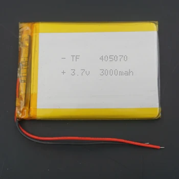 3,7 V 3000 mAh 11.1 Wh 405070 Rechageable Polímero LiPo Bateria de Li Para GPS de alto-Falante DashCam PAD MEADOS de Leitor de Música Gravador de Condução
