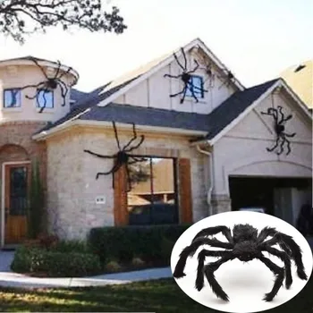 30 cm/50 cm/75cm/90cm/125 cm/150cm/200cm Aranha Negra Decoração de Halloween na Casa Assombrada Prop Indoor Outdoor Gigante Decoração