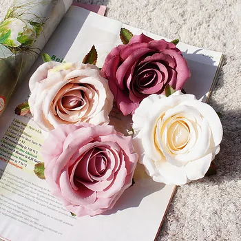 30P de Seda Rosa Artificial Cabeças de Flores para a Decoração de Casamento Arranjo de Flores de Aniversário, chá de Bebê Festa Floral pano de Fundo da Decoração