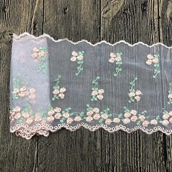 30Yards de Tule de Malha Flores Guarnição do Laço de Tecido Bordado de Fita DIY Vestido de Saias Gola de Costura Deocor Venda Quente