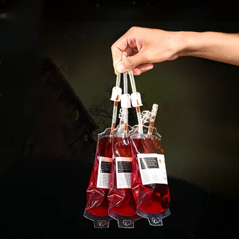 350 ml de Sangue Halloween Saco de PVC Transparente de qualidade Alimentar Bebida Saco de Halloween Horror de Festa Decoração de Suprimentos