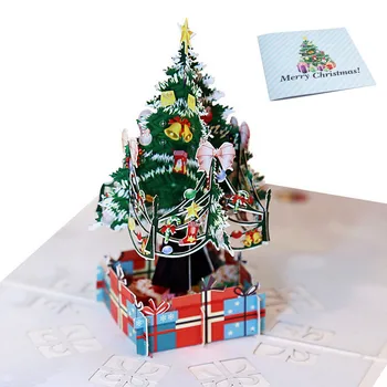 3D Pop-Up de Cartões de Natal Novidade Lareira Padrão de Presente de cartão Postal de Feliz Natal Cartão de Natal ou de Ano Novo, Presentes