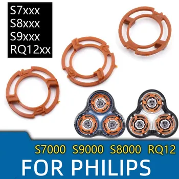 3Pcs Adequado para a Philips máquina de barbear eléctrica S7000 S9000 S8000 S7310 RQ12 laranja suporte de faca e acessórios