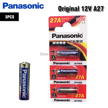 3PCS Panasonic 12V A27 27A G27A MN27 MS27 GP27A L828 K27A VR27 R27A Seca Alcalina de Bateria para Alarme Campainha Remoto de Carro