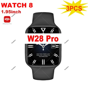 3PCS W28 PRO Smartwatch Original de IWO Smart Assistir Série 8 Homens Mulheres Dail Chamada de Carregamento sem Fios Smartwatch Suporte NFC Siri