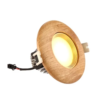3W/5W acrílico LED dispositivo elétrico claro de teto Dimmable/N lâmpada de madeira, iluminação Embutida Burlywood shell sala de estar do hotel store