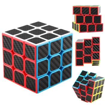 3x3x3 Velocidade Cubo Criativo de Fibra de Carbono Cubo de Brinquedos Educativos Cubo Disponíveis para Crianças Competição de Corrida