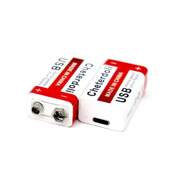 (4-Pack) 9V Recarregável USB bateria de Lítio-íon 9900mAh Baterias para Micro Telefone,Alarmes de Fumaça,Brinquedos Eletrônicos, um Walkie-Talkie e Mais