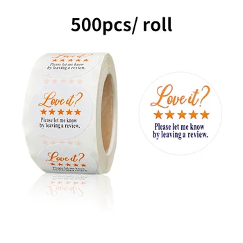 500Pcs Amo ? Por favor, Deixe Um comentário Adesivo Obrigado Rótulo para a Pequena Loja de commodities Embalagem artesanatos presente adesivos