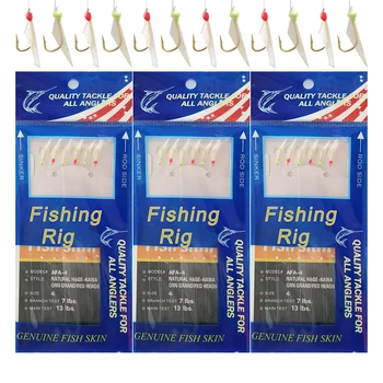 60PCS=10Packs de água Salgada Pesca de Isca de Equipamentos de Brilho de pesca esferas de Peixe real, Pele Luminosa Cavala Equipamento de Pesca Tamanho 4# 6# 8#