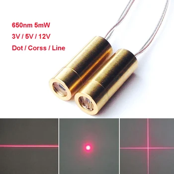 650nm 5mW 3V 5V 12V Ponto Cruz Linha Vermelha da Cabeça do Laser de Classe Industrial Módulo Laser