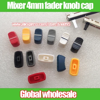6pcs Mixer Console Equalizador Oval 4mm Botão Fader Cap / Slide Potenciômetro de Ferro Lidar com cabo de Plástico Fader Cap Monocromático
