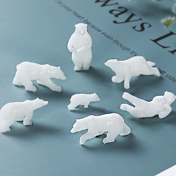 7 Formas De Silicone Mini Urso Polar Modelagem De Resina De Molde Landspace Recheios De Resina Jóias Recheios De Resina De Fundição De Arte Artesanato