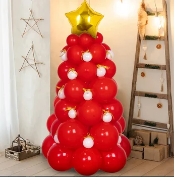 73Pcs cor-de-Rosa Vermelha de Natal Balão Árvore DIY de Natal, Decoração com balões 2023 Decoração para uma Festa de Natal