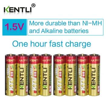 8pcs/monte KENTLI de 1,5 v AA 2800mWh Recarregável do Li-íon bateria do Li-polímero PK5 bateria de Lítio Para o microfone sem fio da câmera ect