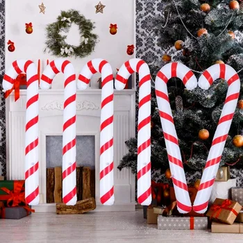 90cm Inflável Doces de Natal de Cana-de-Pau Balões ao ar livre Bastões de Doces de Decoração para o Natal Decoração de Suprimentos 2022 Navidad