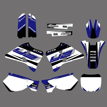 A motocicleta 1 conjunto de Equipa Gráfico de plano de Fundo Decalques Adesivo Kit Para YAMAHA YZ 125 250 YZ125 YZ250 1996 1997 1998 1999 2000 2001