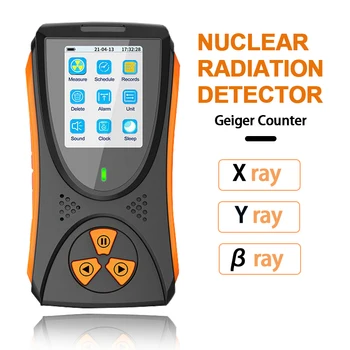 A Radiação Nuclear Detector Geiger Contador de Alta Precisão X β-Ray Detector Gama HD Cor do Visor do Ecrã Com Luz do Som do Alarme