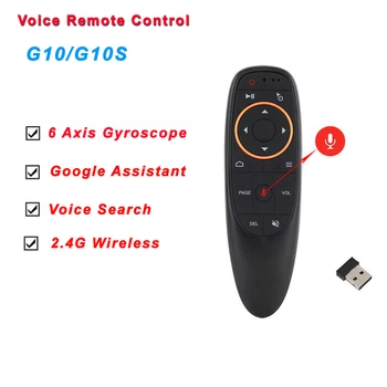 Airmouse 2,4 G de Voz, Controle Remoto e Mouse Aéreo 6 Eixos Giroscópio Inteligente Mouse Fly Controlador de G10S para Mini PC Android Caixa de Projetor