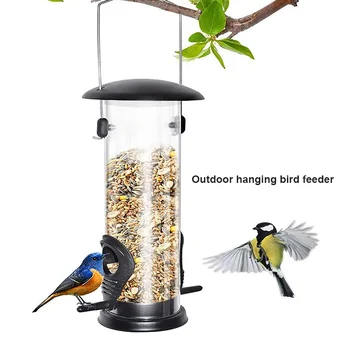 Alimentador Do Pássaro Exterior De Alimentação Portátil De Aves Selvagens Janela Transparente Pássaro De Água Alimentadores Bandeja Birdhouse Parque Jardim Container Da Árvore