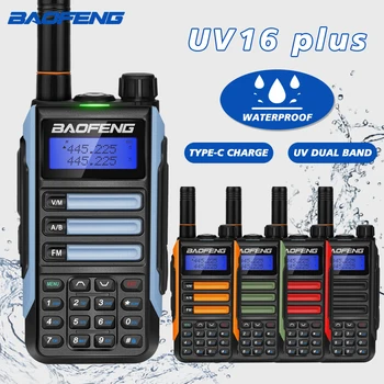 Alta Potência de 10W Walkie Talkie Baofeng UV-16 Plus Professional Rádios de Longo Alcance Portátil de Dupla Banda Dois Maneira de Rádio amador de Carregamento USB