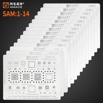 Amaoe BGA Reballing Estêncil Para Samsung Todos os Modelos de CPU RAM PMIC wi-FI de ÁUDIO S7 S8 A40S NOTE8 de Carregamento CHIP IC Solda de ESTANHO Modelo