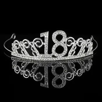 Aniversário de 18 anos da Rainha Coroa de Princesa Decorações de Festa Coroa para as Mulheres, Feliz Aniversário Cabeça de Casamento Headwear de Cabelo Decoração