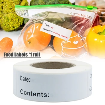 Armazenamento de alimentos Etiquetas Auto-Adesivo Removível para facilitar a Limpeza Deixa Resíduo de Armazenamento de Alimentos do Congelador Adesivo Plástico, de Papel Impermeável