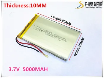 Bateria de polímero de 5000 mah 3.7 V 105080 casa inteligente MP3 alto-falantes bateria do Li-íon para o dvr,GPS,mp3,mp4,telefone celular,alto-falante