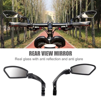 Bicicleta Espelho de Vista Traseira da Bicicleta para a Esquerda/Direita Electrico Espaço em HD Espelho de Vidro Ajustáveis Refletor Acessórios da Bicicleta