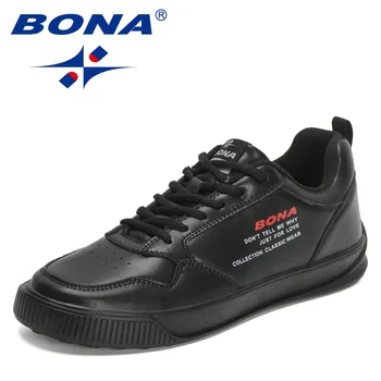 BONA 2022 Novos Designers Clássicos Sapatos Casuais Homens Leve e Confortável Respirável Curta Tênis Homem Vulcanizada Footweard