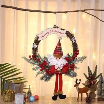 Boneco de neve do natal Guirlanda Boneco de Coroa de flores, Decorações de Natal para a Casa da Porta da Árvore de Enforcamento, Em 2022, Natal, Ano Novo, festas