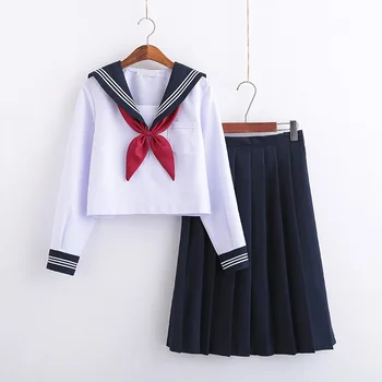 Branco Uniforme Colegial Marinheiro de Uniformes Escolares aos Alunos Roupas Terno Marinha para Meninas Mulheres Classe de Japonês Anime COS Marinheiro Conjunto
