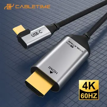 CABLETIME USB C Cabo HDMI Tipo C para HDMI, Thunderbolt 3 4K 60Hz para Huawei MacBook Samsung Galaxy S8+ Computador Portátil C030