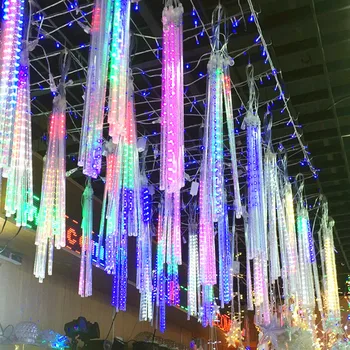 Chuva de meteoros da corda LED Luzes de fadas Decorações para Árvores de Natal ao ar livre de Fadas de Decoração de Jardim de Casamento de rua Garland 24/16/8 Tubos