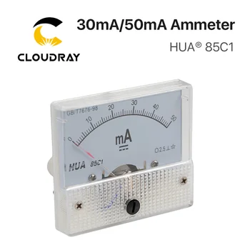 Cloudray 30mA 50mA Amperímetro HUA 85C1 DC 0-30mA 0-50mA Analógico Amplificador Painel de Medidor de Corrente para CO2 de gravação a Laser Máquina de Corte