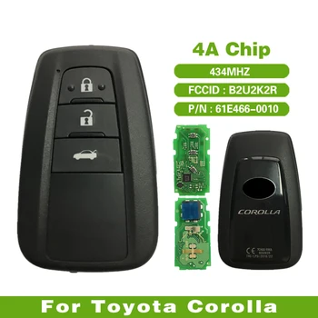CN007131 Original de 3 botões Smart-Chave Para Toyota Corolla Remoto Frequência de 434MHZ 4A Chip FCCID :B2U2K2R P/N: 61E466-0010