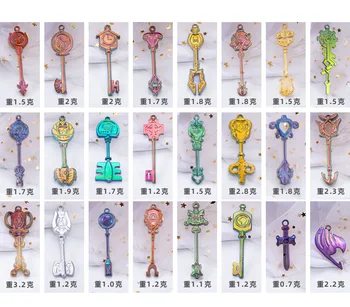 Coleção de chaves de Silicone do Molde de Flor de Resina Resina Decorativas, Artesanato, Decoração DIY Molde de Resina Epóxi Moldes para Chave de Cadeia