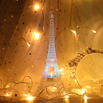 Colorido Luz da Noite Romântica Torre Eiffel Led Luzes de Dia dos Namorados Presente Personalizado de Decoração de Quarto para Quarto Deco Crianças Lâmpada