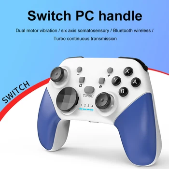 Compatível com Bluetooth Turbo Gamepad Para NS-Switch de Console a Vibração do Motor sem Fio USB Joystick Mudar Pro Suporte do Controlador de PC